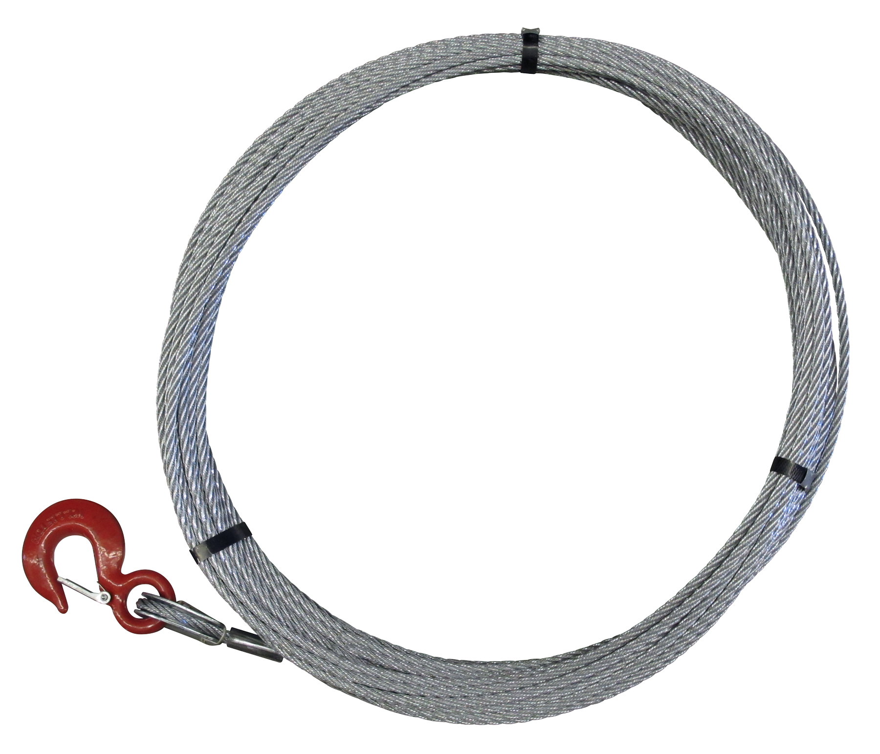12,350 lbs. and (5/16 in.) 5x19 or 5x26 Wire Rope Assembly With Hook And  Welded Tip