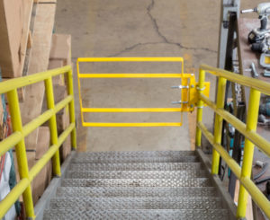 XL Series Self-Closing Safety Gate Installed at the Bottom of Stairs